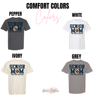 Hayden Wildcats Football Senior Mom top Comfort Colors color chart pepper white ivory grey
