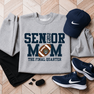 Grey Hayden Wildcats Football Senior Mom The Final Quarter crewneck sweatshirt flatlay
