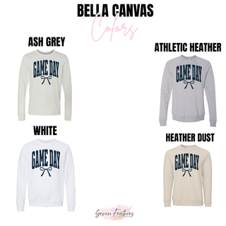 Topeka Hayden Wildcats game day navy distressed top Bella Canvas color options in ash grey, athletic heather, white, and heather dust
