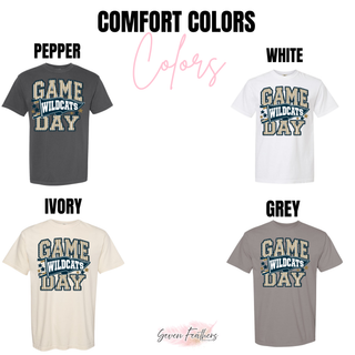 Hayden Wildcats Game Day Pennant Top Comfort Colors color options: pepper, white, ivory, and grey