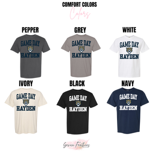 Hayden Wildcats Game Day Top Comfort Colors options: Pepper, Grey, White, Ivory, Black, Navy