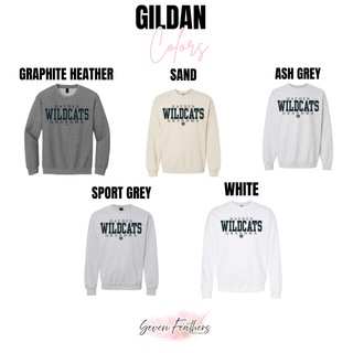 Hayden Wildcats Grandma top Gildan color chart graphite heather sand ash grey sport grey white
