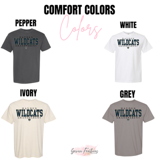 Hayden Wildcats Grandparent top Comfort Colors color chart pepper white ivory grey
