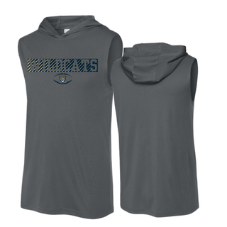 Hayden Wildcats Grid Iron Football Competitor Sleeveless Hoodie grey front and back
