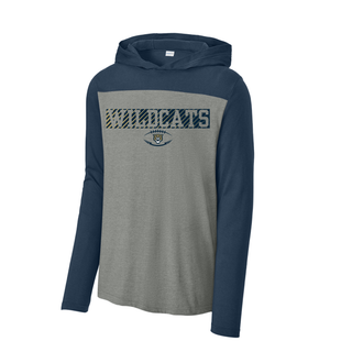Hayden Wildcats Grid Iron Football Shirt Topeka - grey navy Sport-Tek Halftime Long Sleeve Hoodie

