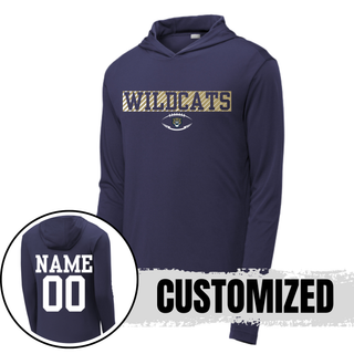 Hayden Wildcats Grid Iron Football PosiCharge Competitor Hoodie navy with custom name and number on back
