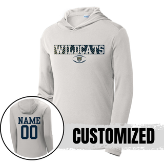 Hayden Wildcats Grid Iron Football PosiCharge Competitor Hoodie silver with custom name and number on back
