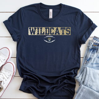 Hayden Wildcats Grid Iron Football Shirt Topeka - navy Bella Canvas Top
