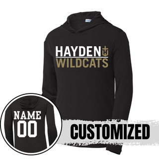 Hayden Wildcats Legendary PosiCharge Competitor Hoodie in black with customized name and number on back
