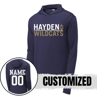 Hayden Wildcats Legendary PosiCharge Competitor Hoodie in navy with customized name and number on back
