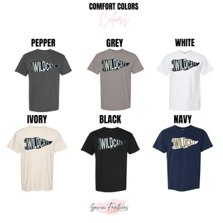 Hayden Wildcats Pennant Top Comfort Colors color options