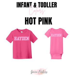 Hayden Wildcats Pink Polka Dot Top infant and toddler color option: Hot Pink