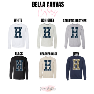 Hayden Wildcats Polka Dot Initial Top Bella Canvas color options
