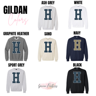 Hayden Wildcats Polka Dot Initial Top Gildan color options