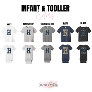 Hayden Wildcats Polka Dot Initial Top infant and toddler color options