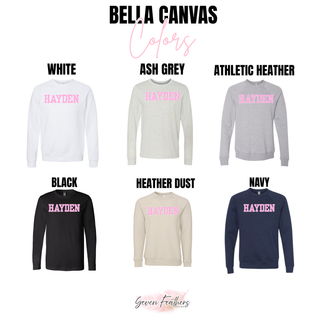 Hayden Wildcats Polka Dot Top Bella Canvas color options: White, Ash Grey, Athletic Heather, Black, Heather Dust, Navy