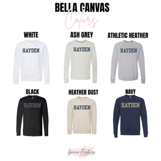 Hayden Wildcats Polka Dot Varsity Top Bella Canvas color options