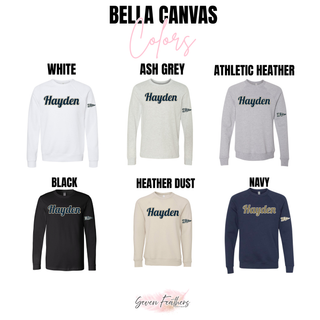 Hayden Wildcats Script Graphic Sleeve Print Top Bella Canvas color options