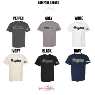 Hayden Wildcats Script Graphic Sleeve Print Top Comfort Colors color options