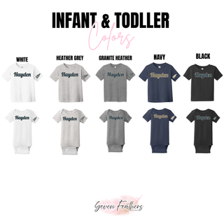 Hayden Wildcats Script Graphic Sleeve Print Top infant and toddler color options