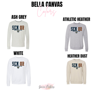 Hayden Wildcats Senior 2027 Respect All Fear None Bella Canvas colors in ash grey, athletic heather, white, and heather dust
