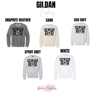 Gildan color options for Hayden Wildcats Senior Dad The Final Quarter top including graphite heather, sand, ash grey, sport grey, and white
