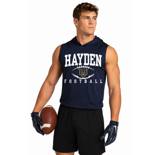 Hayden Wildcats Stadium Football Competitor Sleeveless Hoodie Topeka Kansas - Navy
