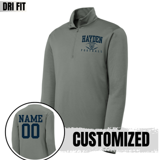 Hayden Wildcats Stadium Football Dri-Fit Quarter Zip Shirt Topeka Kansas Grey Custom Name Number
