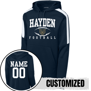 Hayden Wildcats Stadium Football Fan Favorite Hoodie Topeka Kansas - Navy Custom Name Number
