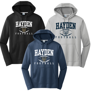 Hayden Wildcats Stadium Football Performance Hoodie Topeka Kansas Black Silver Navy

