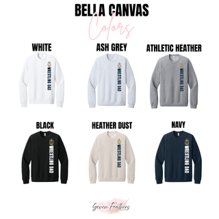 Bella+Canvas apparel color options featuring the Hayden Wildcats vertical Wrestling Dad design.