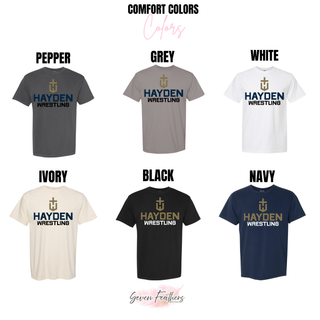 Hayden Wildcats Wrestling Cross Crest design shown on another available garment option