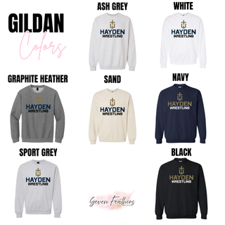 Hayden Wildcats Wrestling Cross Crest design shown on another available garment option