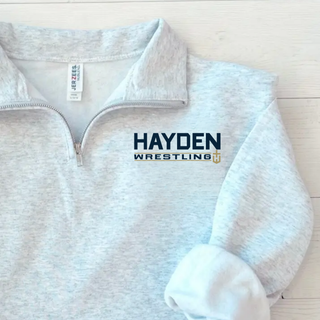 Hayden Wildcats Wrestling Matline logo on the chest of a cadet quarter-zip.