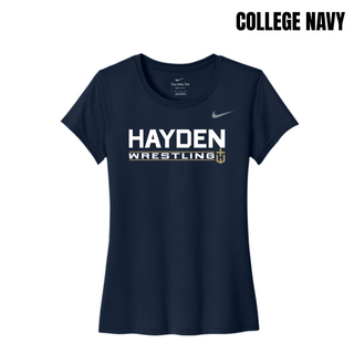 Women's rLegend tee with the Hayden Wildcats Wrestling Matline logo on the chest.