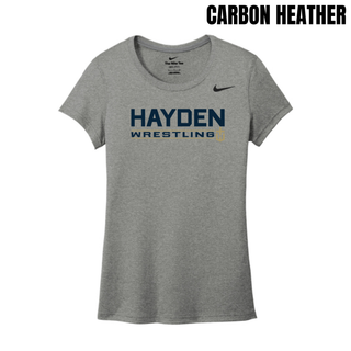Hayden Wildcats Wrestling Matline graphic on the women's rLegend tee.