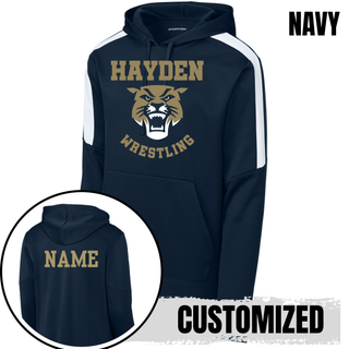 Hayden Wildcats Wrestling Original Logo on Fan Favorite Hoodie, product mockup view 3.