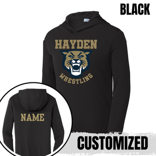 Hayden Wildcats Wrestling Original Logo on PosiCharge Competitor Hooded Pullover, product mockup view 2.