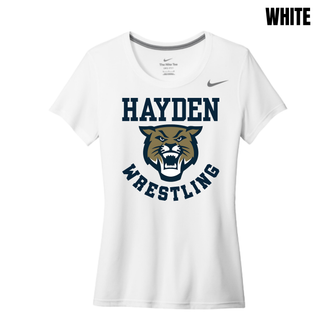 Hayden Wildcats Wrestling Original Logo women's rLegend tee in college navy, flat lay