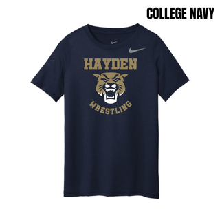Hayden Wildcats Wrestling Original Logo youth rLegend tee in college navy, flat lay