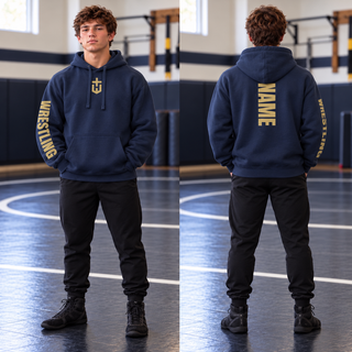 Gildan apparel mockup featuring the Hayden Wildcats Wrestling Sleeve Top.