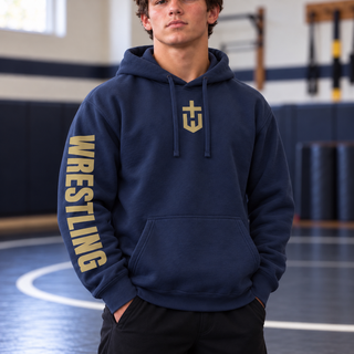 Alternate Gildan apparel mockup featuring the Hayden Wildcats Wrestling Sleeve Top.