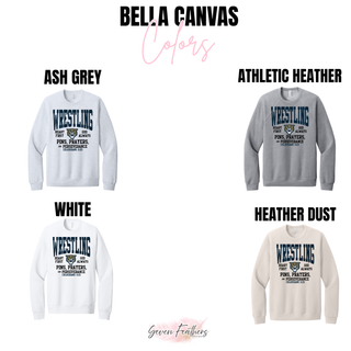 Bella Canvas color chart showing Ash Grey, Athletic Heather, White, and Heather Dust