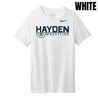 Hayden Wrestling Mat Mark printed on youth Nike rLegend tee; product mockup view 1.