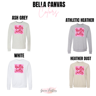 Holly Jolly Polka Dot Top Bella Canvas color options - Ash Grey, Athletic Heather, White, Heather Dust