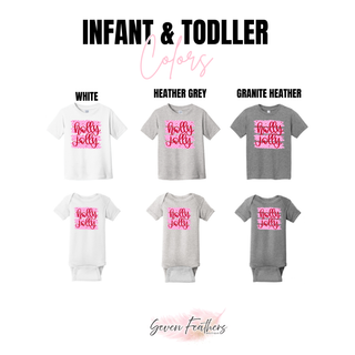 Holly Jolly Polka Dot Top Infant and Toddler color options - White, Heather Grey, Granite Heather