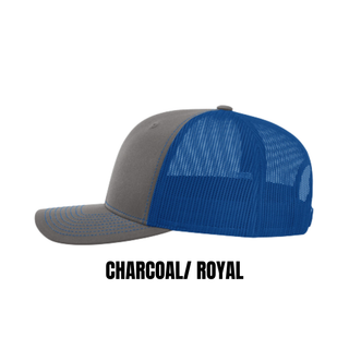 Charcoal and Royal Richardson 112 option for Holton Wildcats Cats leather patch hat