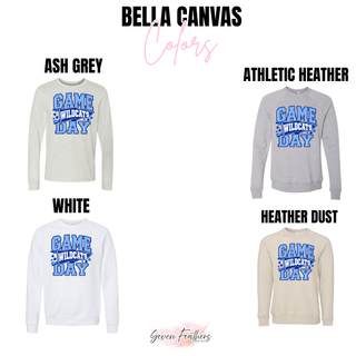 Holton Wildcats Game Day Pennant Top Bella Canvas color chart