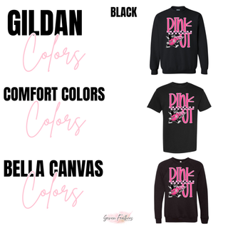 Holton Wildcats Pink Out Mascot Top on Gildan, Comfort Colors, and Bella Canvas black blanks