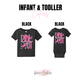 Holton Wildcats Pink Out Mascot Top infant and toddler tee and onesie in black